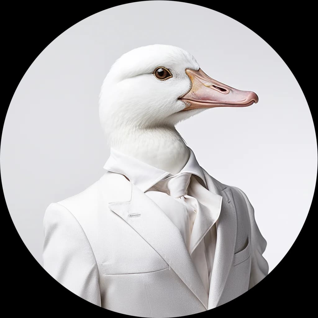 Profile picture of the Full Stack JavaScript Developer Wise Duck Dev, specialized in React, dressed in a professional white suit