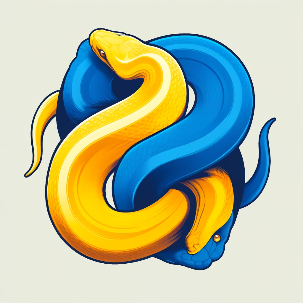 A logo image of Python Genius AI, one of the GPT models developed by The Wise Duck Dev GPTs for powerful AI development